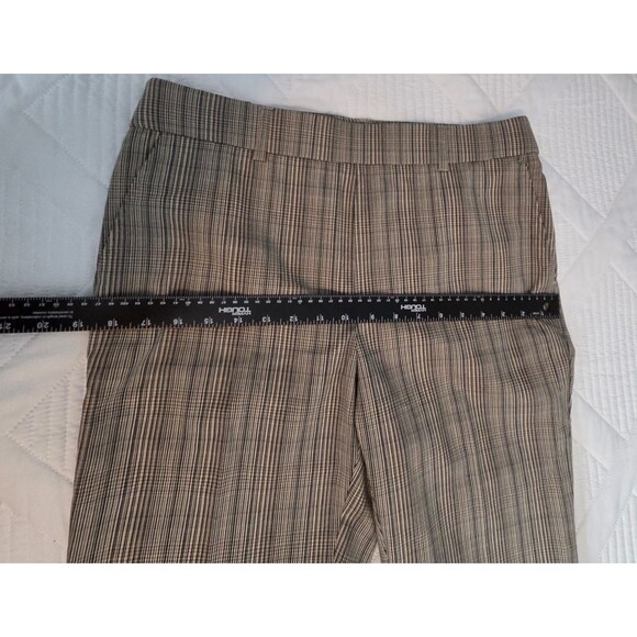 Rafaella Womens Pants NWT Size 12 Warm Taupe Stretch Slim Plaid - Picture 5 of 12